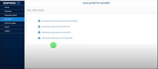 Downloading VPN Client and Configuration for Windows